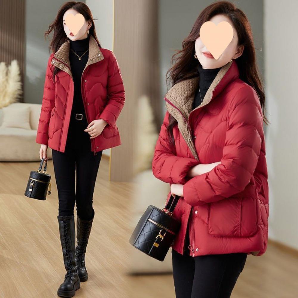 Down Cotton-Padded Jacket Women's Cotton-Padded Jacket Autumn Winter Outerwear Fashionable and Slim Warm Jacket