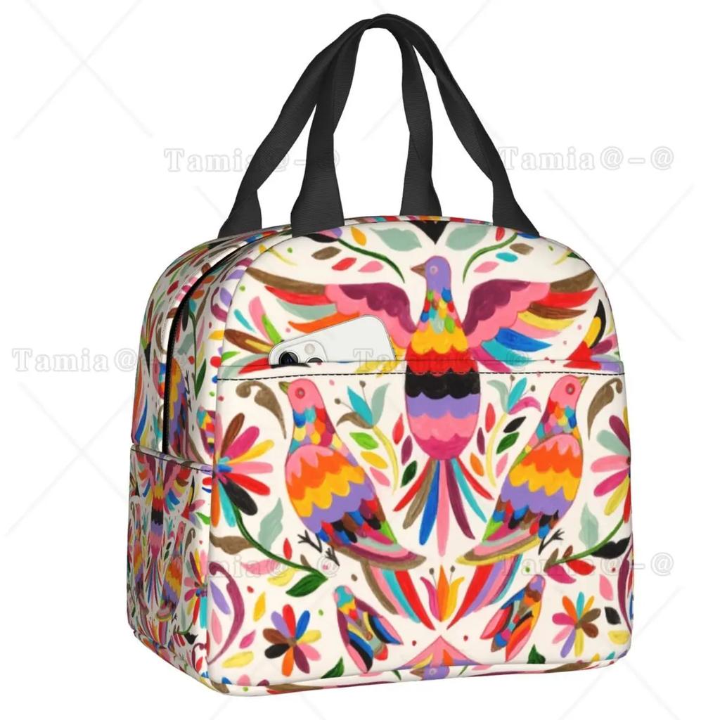 Day Of The Dead Kitten Cat Sugar Skull Lunch Box Multifunction Mexican Halloween Floral Thermal Cooler Food Insulated Lunch Bag