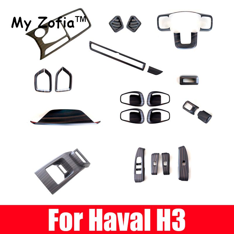 For Haval H3 2024 2025 Car Window Lift Switch Button Wood grain Panel Parts Trim Handle cover Door Armrest Panel Interior Access