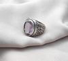 Amethyst Plaster Ring: Handmade Sterling Silver Statement Jewelry