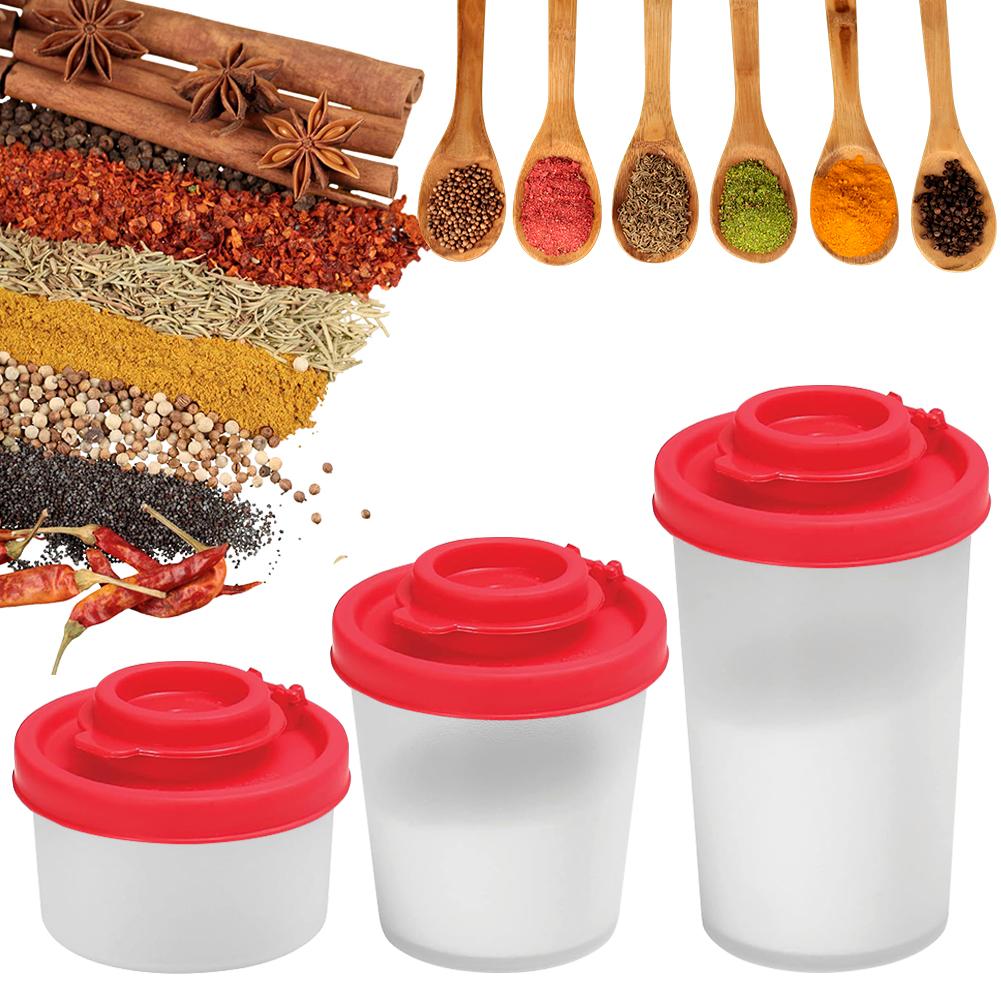 3/4Pcs Seasoning Bottle Moisture Proof Salt Shaker Can  Plastic Seasoning Jar Clear Condiment Box for Camping Picnic
