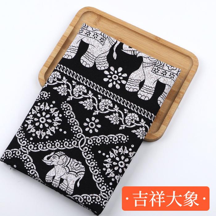 0.5m/1m/2m Vintage Ethnic Style Cotton Linen Printed Fabric for Tablecloths, Sofa Blankets Dresses Handmade DIY Clothing Fabrics