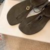 Summer new retro niche sandals women's thick heel soft sole not tired feet fashionable asymmetrical outer sandals versatile