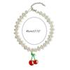 Fashion Cherry Strawberry Pendant Necklace Sweet Double Layer Pearl Clavicle Chain Choker Necklace Jewelry Neck Chain