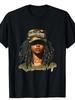 Men's Melanin Unbothered Locs Camo Graphic T-Shirt - 100% Cotton Soft Breathable Unisex T-Shirt