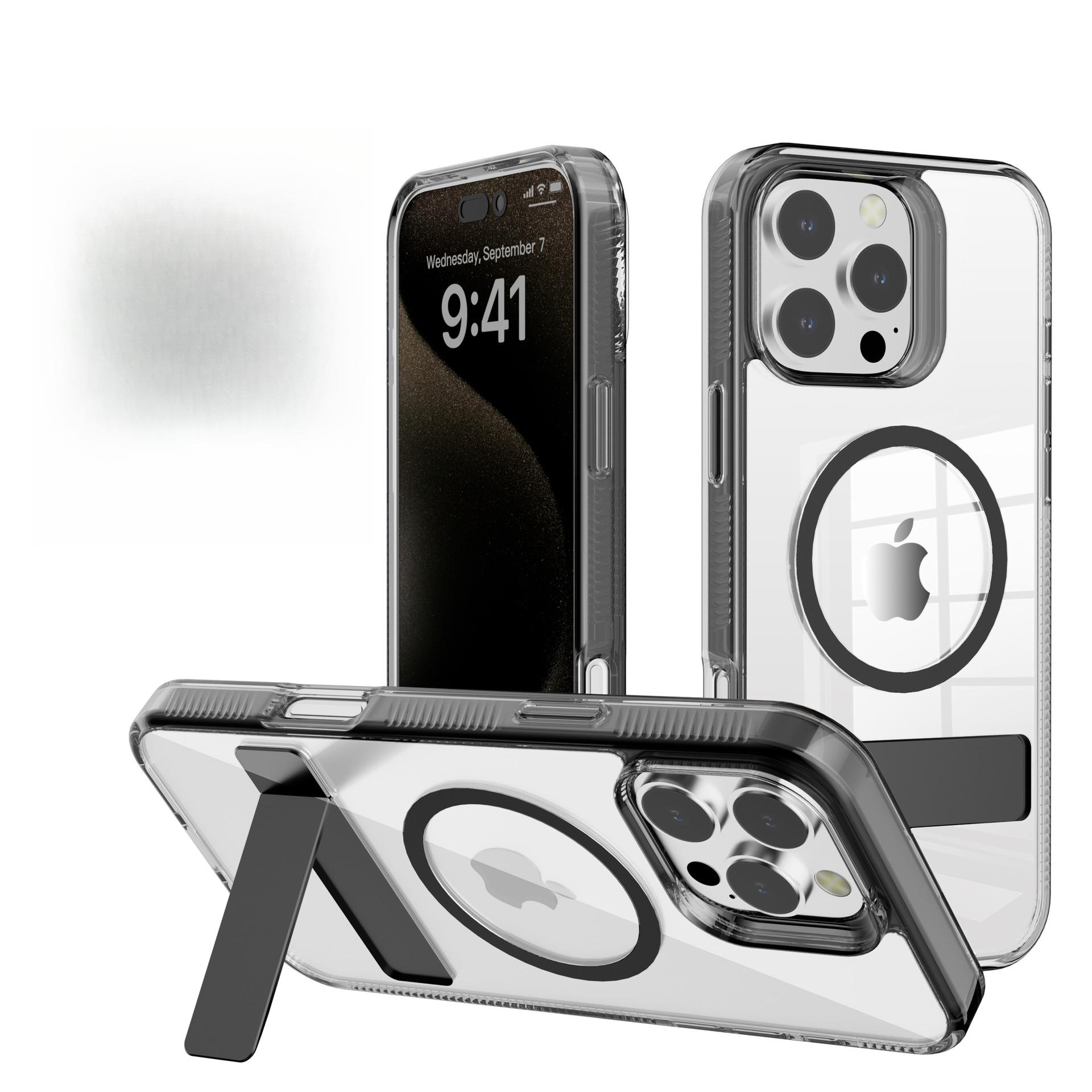 

Подходит для iPhone16pro Цельный кронштейн Магнитная адсорбция Чехол для мобильного телефона Apple 15/14 Простой противоударный защитный чехол Apple 16Plus