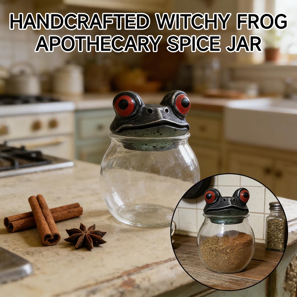 Pcs Handcrafted Witchy Frog Apothecary Spice Jar With Lid Kitchen Food Storage Container Kitchen Decor Jars Gadgets Home