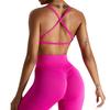 Seamless Cross Back Sports Bra for Women, Naked Feel Yoga Top, Quick-Dry Yoga Vest