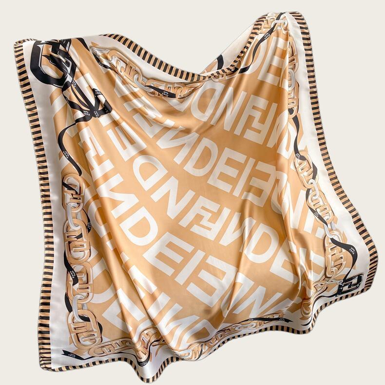 Hangzhou Silk Satin Brocade Scarf 110x110: Versatile Large Silk Feel Shawl for Air Conditioning