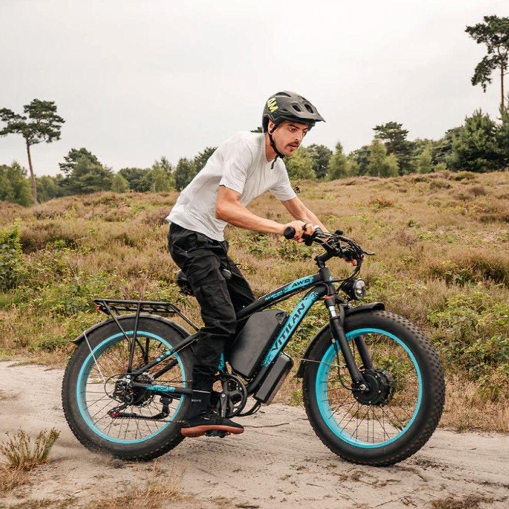 Bicicleta eléctrica VITILAN H5, motor de 2000W, batería de 52V 25Ah, velocidad máxima 64 km/h, autonomía de 105 km, neumáticos de 24x4.0 pulgadas