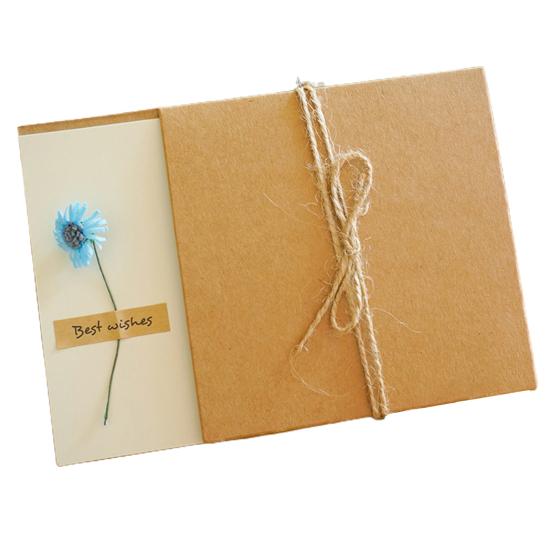 1 Set Grußkarten aus Papier mit Blumenmuster, attraktive kreative Kraft-Design-Geburtstagskarte für Freunde