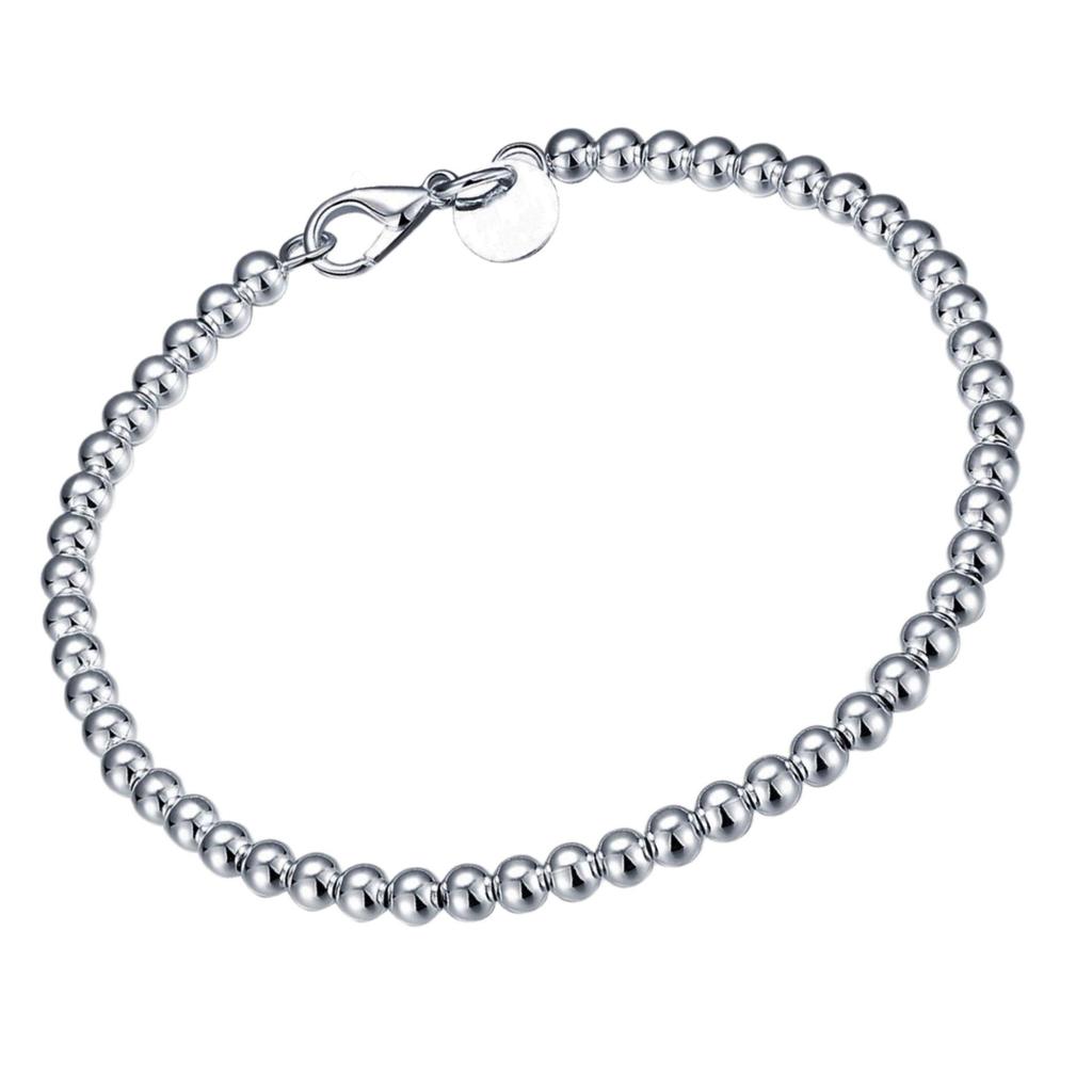 Silver Plated 4M Hollow Bead Bracelet - European & American Style Korean Fashion Bracelet