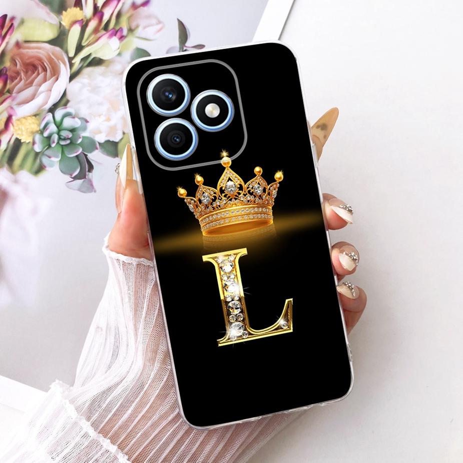 For Honor X8D Case New Fashion Crown Letters Cover 6.77'' Soft Silicone Phone Case For Honor X8d X 8d HonorX8d Back Cover Fundas