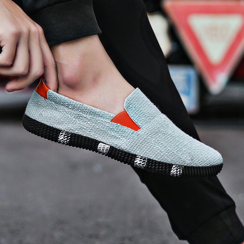 Fashion Men's Fashion Loafers 2025 Summer Canvas Shoes Breathable Lightweight Casual Shoes Lazy Soft Soled Trendy Casual Single Shoes
