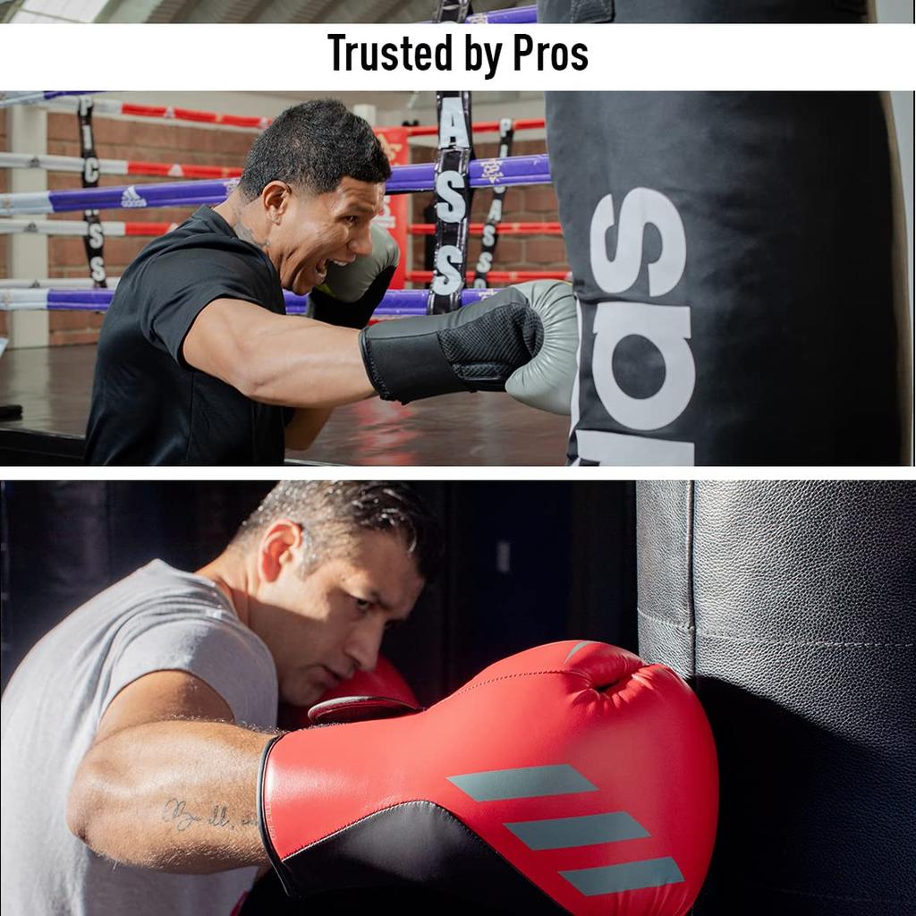 Adidas Combat Sports Boxing Martial Arts Boxing Gloves Speed Tilt 150 Training Boxing Gloves SPD150TG 8OZ Royal/Mat Black/Solar