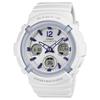 BGA-2800 Series 100 Meters Waterproof Casual Calendar World Time Stopwatch Alarm Clock Blue and White Color Solar Quartz Resin Stra BGA-2800-7A3