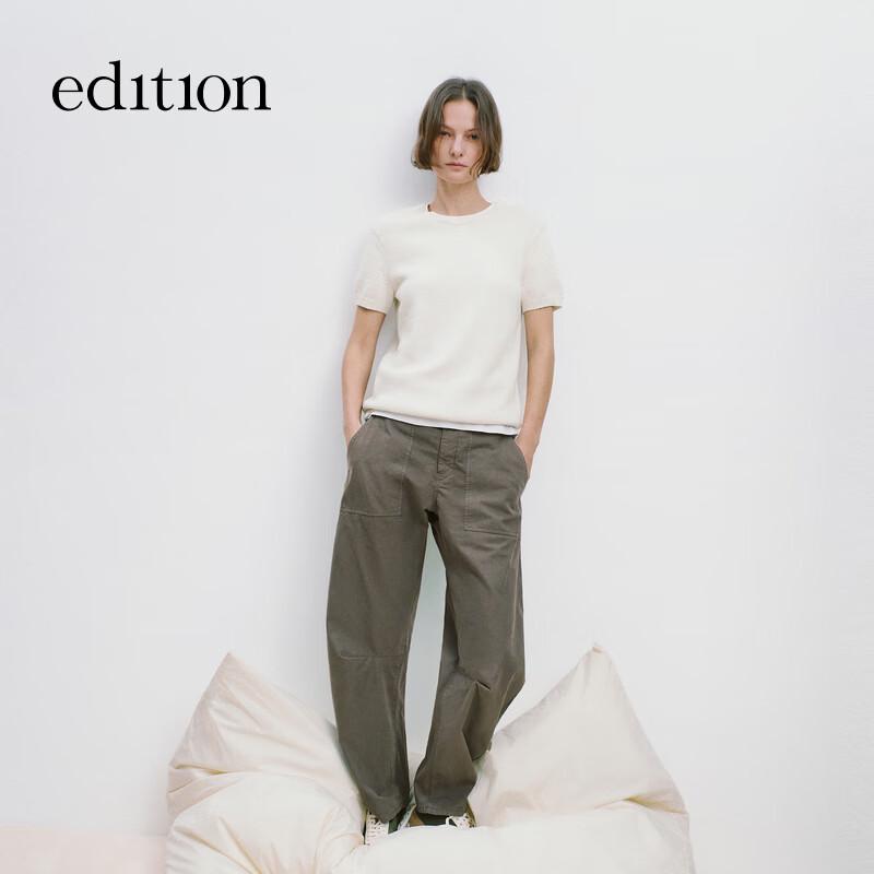 EditionE+ 2026 Spring Short Sleeve Cotton Cashmere Sweater