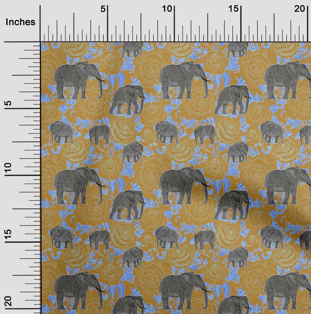 oneOone Cotton Flex Brown Fabric Animal Quilting Supplies Print Sewing Fabric by The Yard 40 Inch