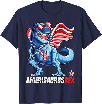 Dinosaurier 4. Juli Jungen Mädchen Männer Amerisaurus T Rex Lustiges T-Shirt