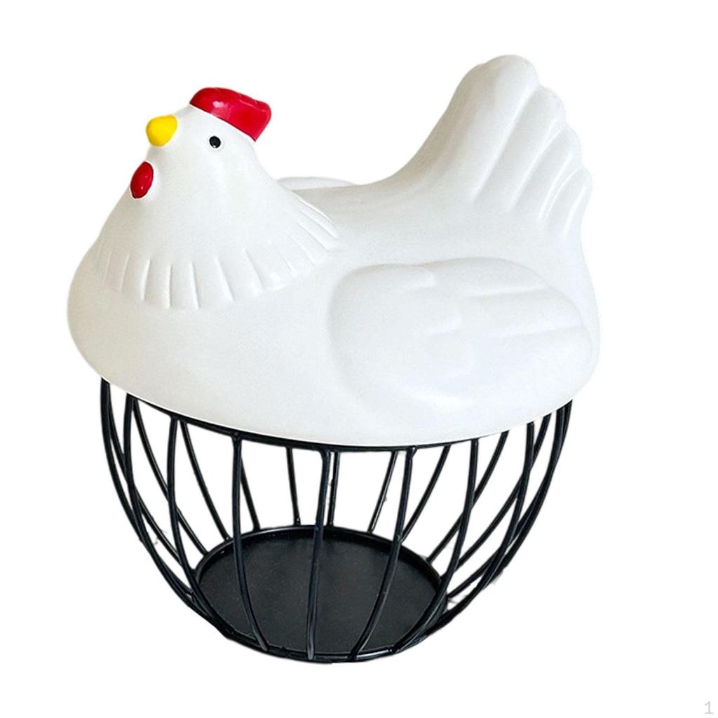 Cesto per la Raccolta delle Uova con Disegno di Gallina Cucina