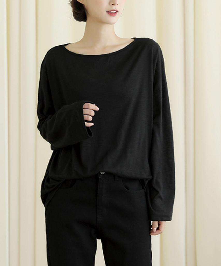 Ppaeppae Domestically Made Loose-Fit Long-Sleeve T-Shirt That Stays Cool Through Summer