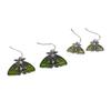 Gothic Retro Green Moth-shaped Moon Sun Carved Pattern Stud Earrings for Men Women Halloween Party Punk Personality Jewelry Gift