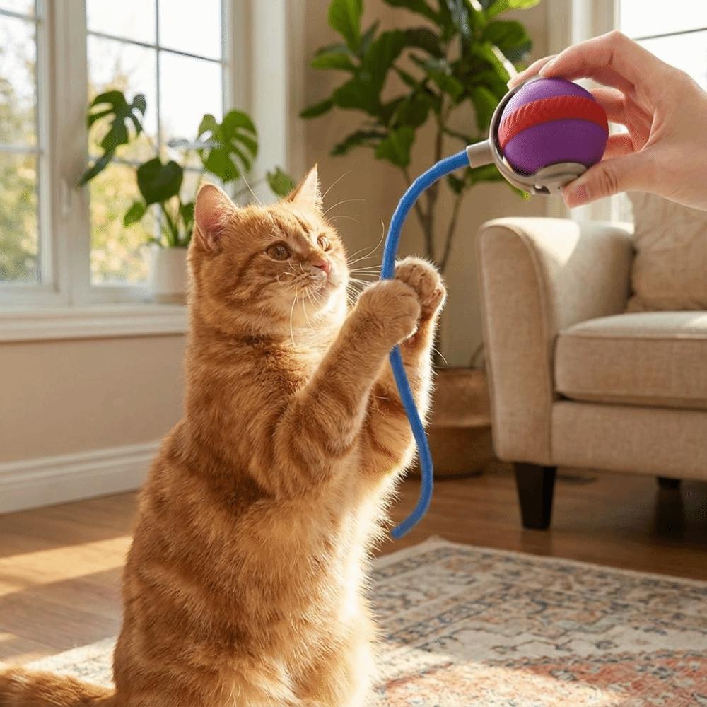 USB Rechargeable Pet Automatic Rolling Ball Adjustable Interactive Cat Toys Play Mode