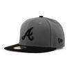 [New Era] 59FIFTY Atlanta Braves [MLB TEAM-BASIC FITTED CAP] ATLANTA BRAVES 5950 Klobouk Šedá Černá (7-12 (Cca. 59,6 cm)) [Použitý]