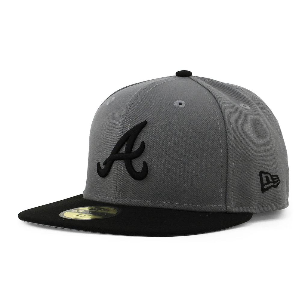 [New Era] 59FIFTY Atlanta Braves [MLB TEAM-BASIC FITTED CAP] ATLANTA BRAVES 5950 Klobouk Šedá Černá (7-12 (Cca. 59,6 cm)) [Použitý]