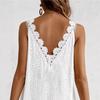 European and American loose casual solid color V-neck lace sleeveless A-shaped skirt 2026 new medium elegant skirt