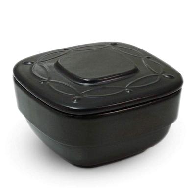 Ranchant New Ceramic Storage Container Black New Negikko Casserole Approx. 10.2x10.2x6cm