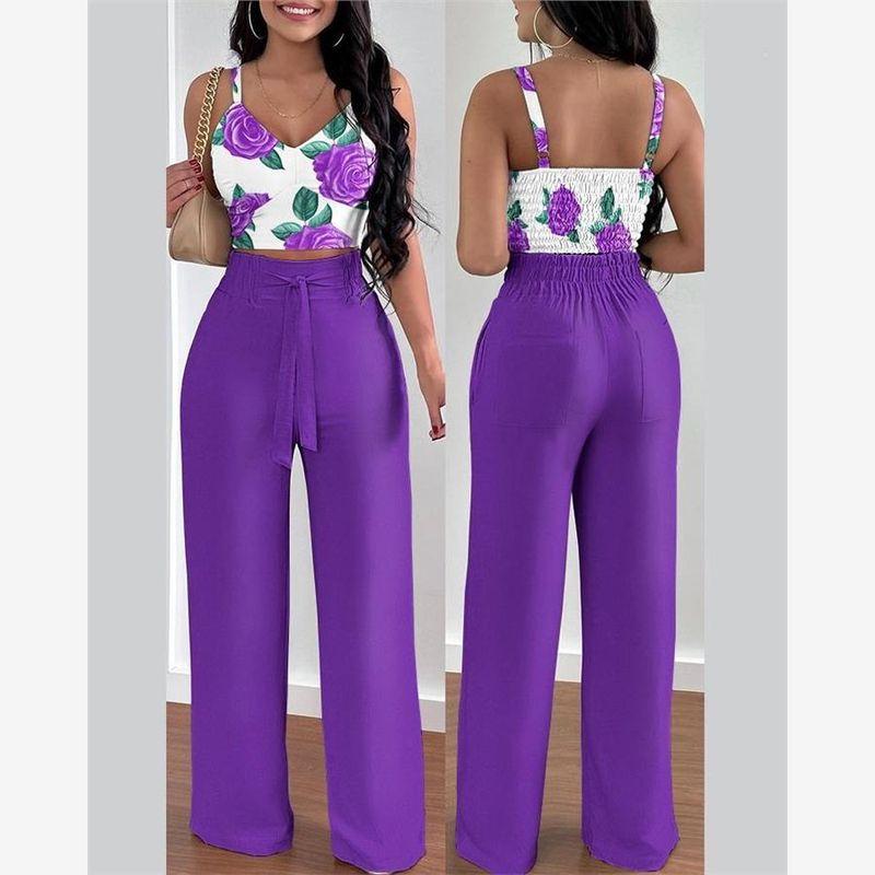 Women Casual Two-Piece Set European and American Fashion Women Creamy-white Leisure Set