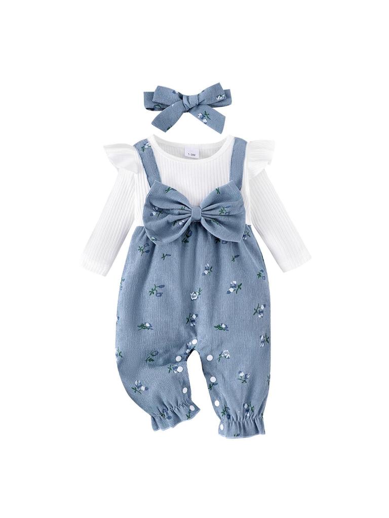 Podzim 2025 Roztomilá bílá košile s dlouhým rukávem a vícebarevným potiskem pro miminka, pro evropský a americký trh