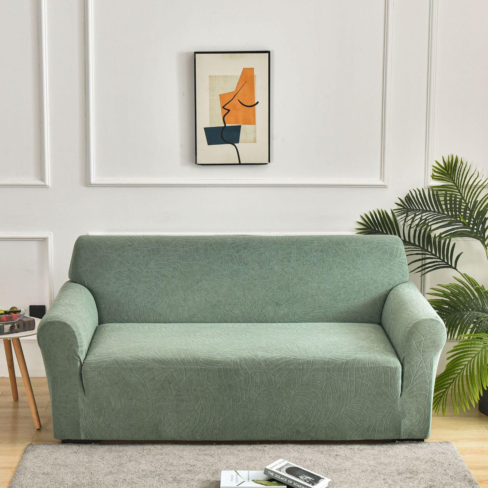 

Новый водонепроницаемый жаккардовый эластичный чехол для дивана, однотонный утолщенный универсальный чехол для дивана, чехол для диванной подушки 145-185cm