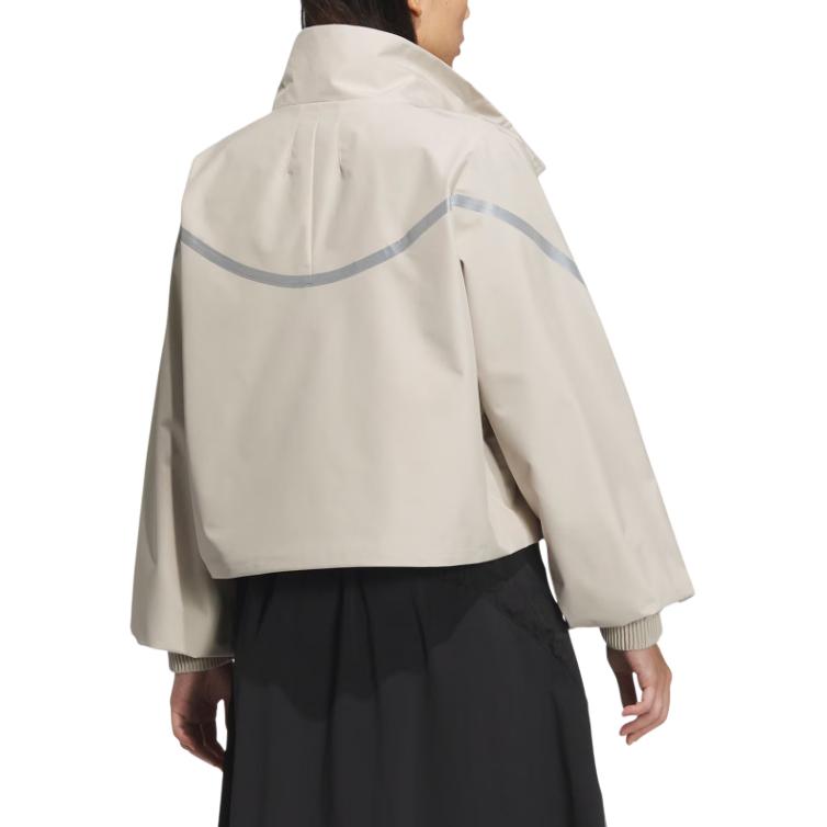 Adidas Water-Resistant Stand-Up Collar Sports Casual Jacket Women Jacket Light-Brown JM6195