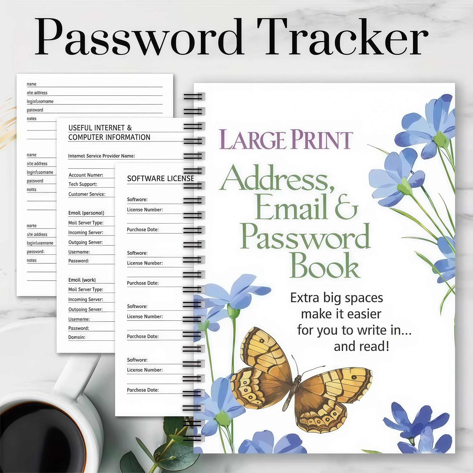 1pcs 2025 New Spiral Password Notebook Is Used for Internet Computer Mail Login To Record Website User Name and Password