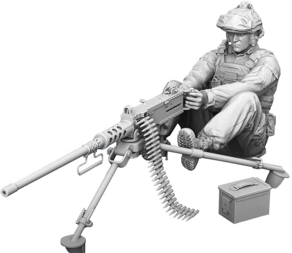 Spallach Soldier with Browning M2 Machine Gun 3D Printer Kit SPU31472 1/72