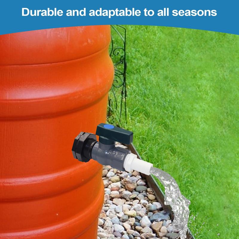 Rain Barrel Valve Rain Barrel Downspout Diverter PVC Rainwater Accessories Connector For Outdoor Standard 3/4-Inch Diameter