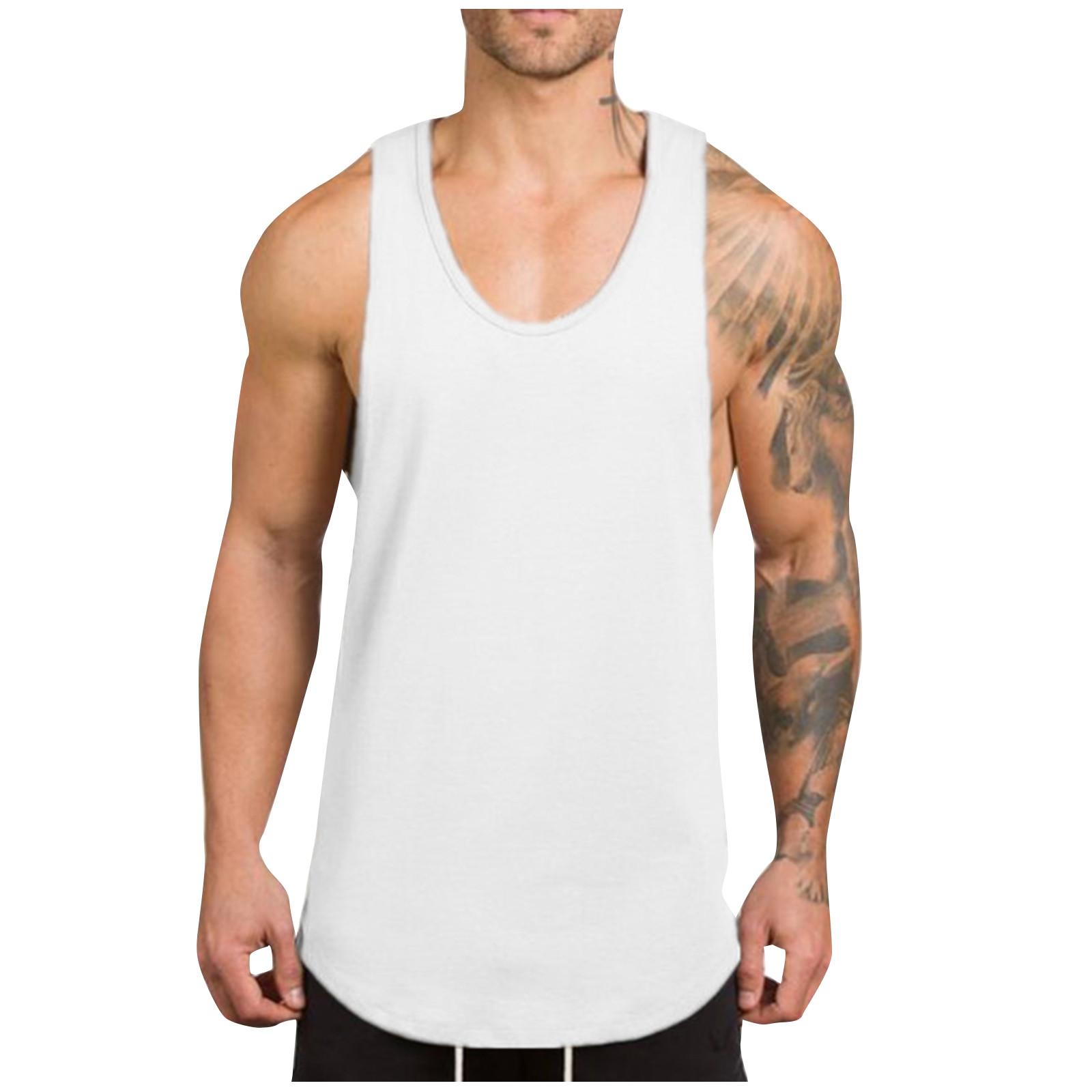 

Мужской удобный жилет для фитнеса, быстросохнущая дышащая спортивная футболка без рукавов XL белый