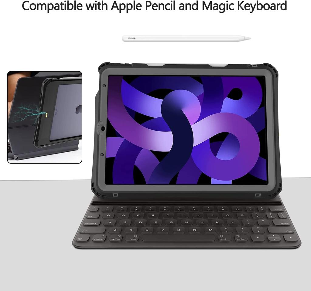 MRUOZRUI Waterproof Case iPad Air 11-inch (M2)/5th/4th Gen 10.9-inch Full-Body Protection Screen Protector Pencil Holder Made