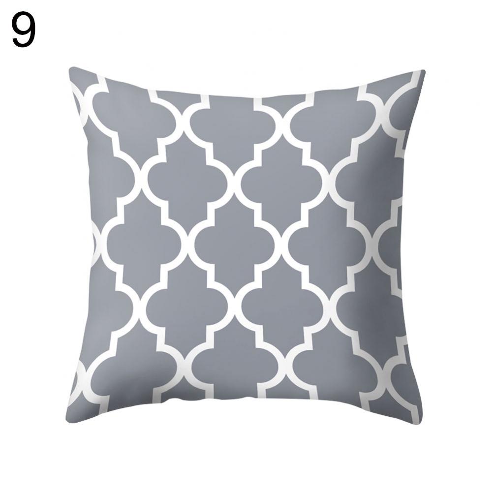 Cushion Cover Case Square Geometric Gray Throw Pillow Protector Bedding Articles