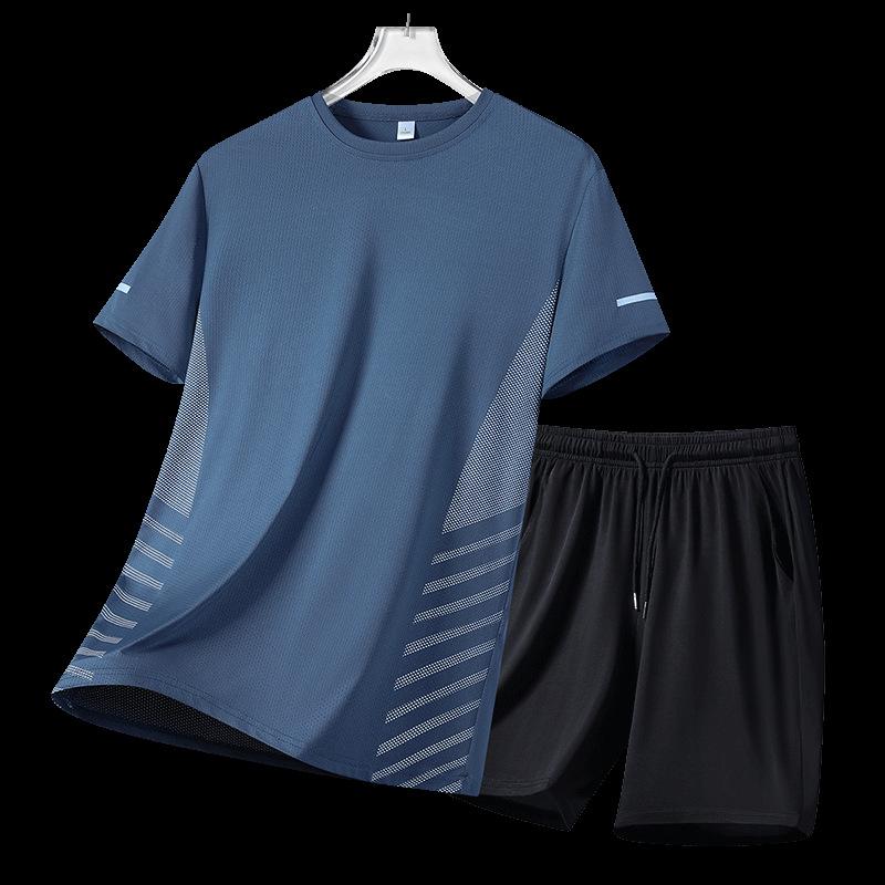 Men's Plus Size Quick-Dry Ice Silk Sports T-Shirt - Short Sleeve Summer Running Top