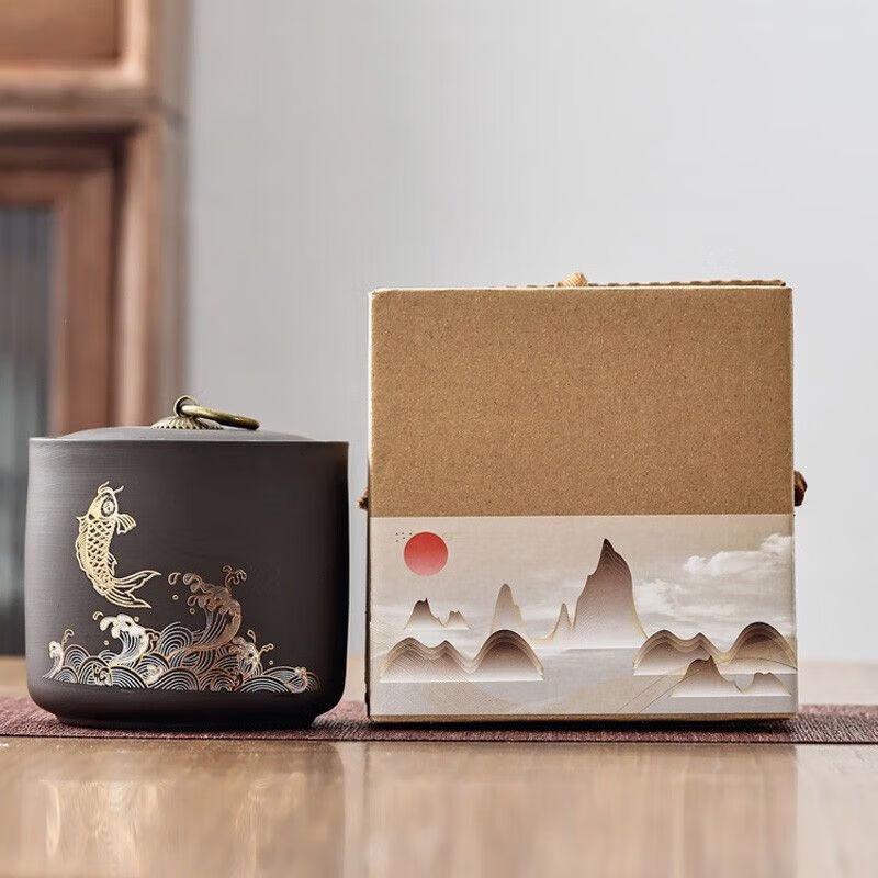 

Pine Rhyme Ceramic Tea Storage Jar 500ml