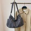 Large Capacity Ethnic Style Messenger Bag Bag Women's Fashion Printed Knitted Fabric Shoulder Bag Going Out Casual Trend Tote Bag