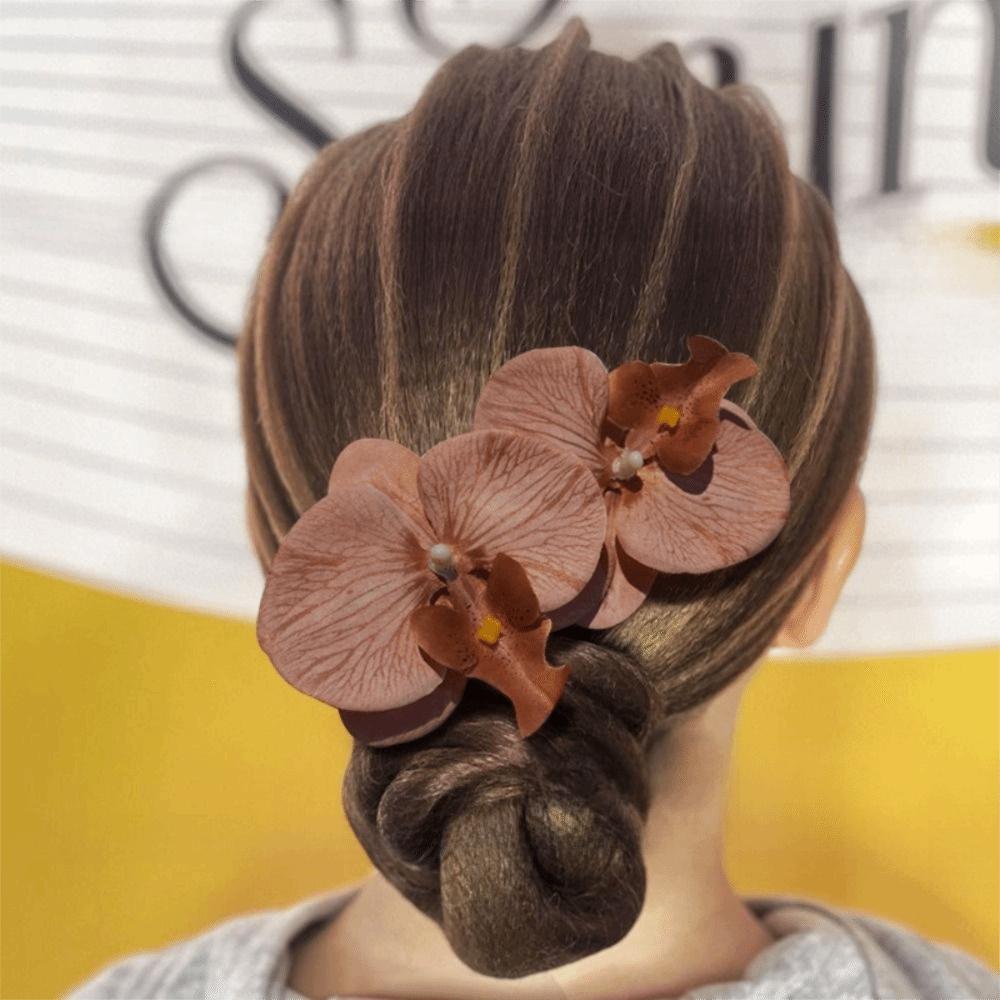 Large Size Flower Hairgrip Flower Pattern Barrettes Ornament New Orchid Flower Hair Clip