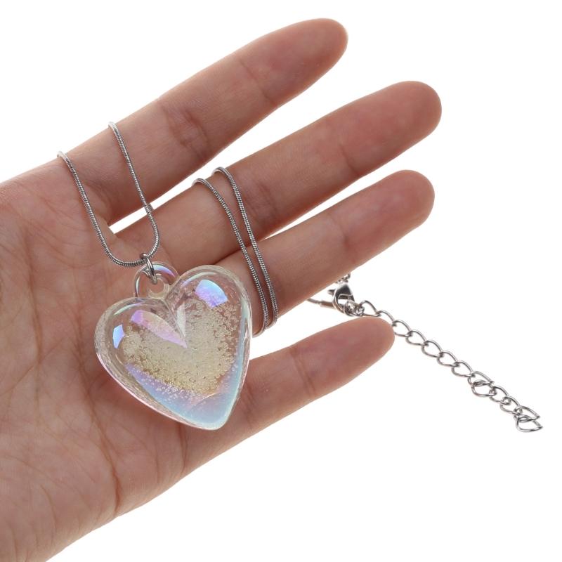 Korea Titanstahl Liebeskette 2023 Weiblich Nische Kalter Wind Schlangenkette Stern Farbverlauf Herz Schlüsselbeinkette