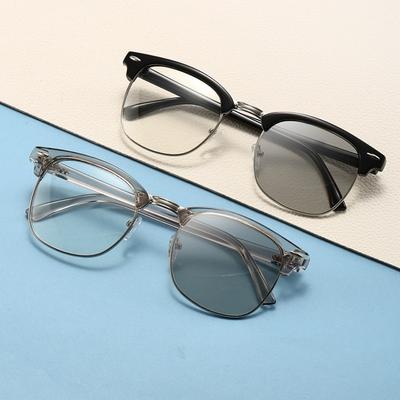 Photochromic Glasses Anti Radiation Metal Anti Blue Light Eyeglass for Women Men Replaceable Lens Glasses