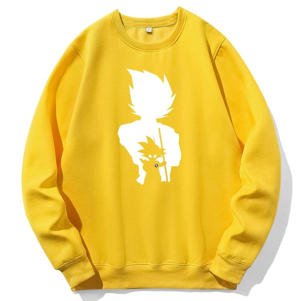 

Японские толстовки в стиле DBZ с героями мультфильмов для унисекс, модные большие топы из технического флиса, толстовки в стиле Харадзюку в стиле аниме, одежда унисекс с круглым вырезом S