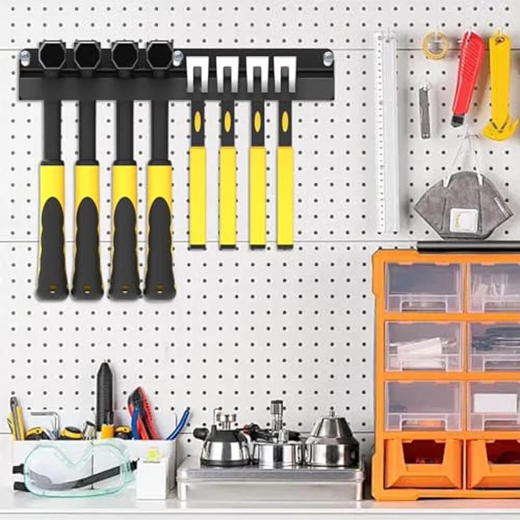 Hammer Tool Storage Rack , Wall,Mounted Organizer for Workshop & Garage Wrenches, Pliers, Tape Measures