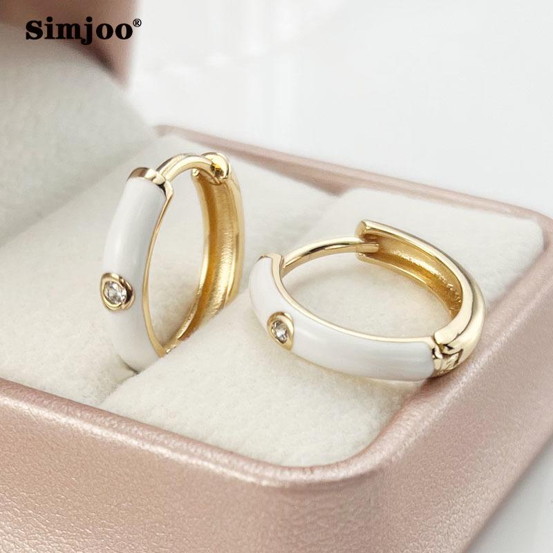 SIMJOO Mode Mode Farbe Tropfenöl Zirkon Ohrringe für Frauen